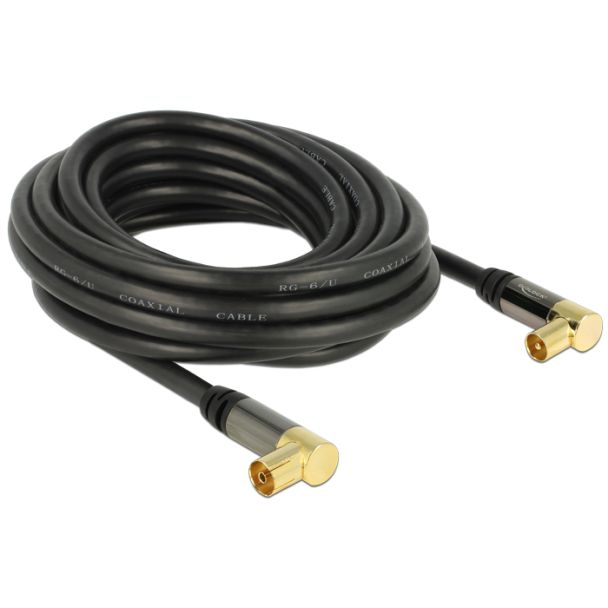 DeLOCK 88917 coaxial cable RG-6/U 5 m IEC Black