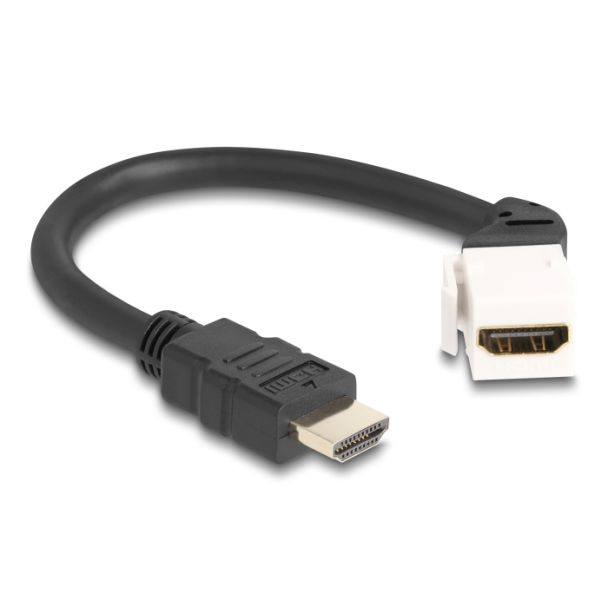 DeLOCK Keystone Module Cable HDMI male to female 45° angled 8K 60 Hz 20 cm black