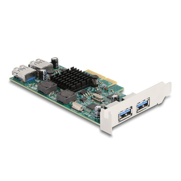 DeLOCK Scheda PCI Express x4 a 2 x USB 5 Gbps Tipo-A esterno + 2 x USB 5 Gbps Tipo-A interno a doppio canale - Form Factor a Basso Profilo