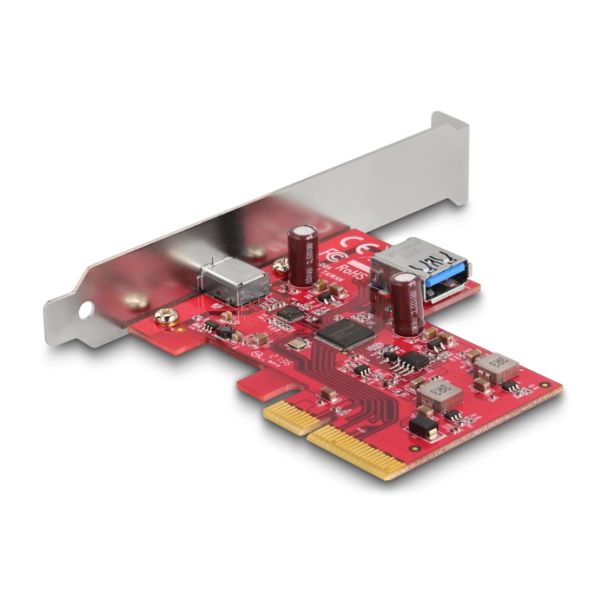 DeLOCK Scheda PCI Express x4 per 1 x USB 10 Gbps USB Type-C femmina interno + 1 x USB 10 Gbps Tipo-A femmina - Form Factor a Basso Profilo