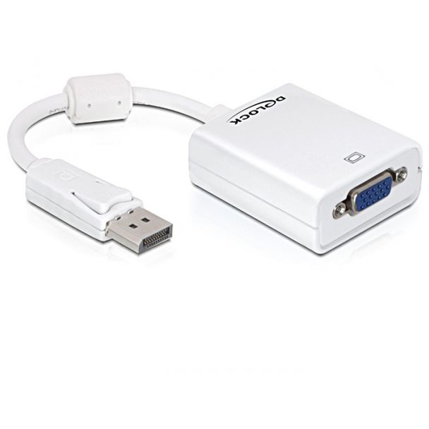 DeLOCK 61766 cavo e adattatore video 0,125 m VGA (D-Sub) DisplayPort Bianco