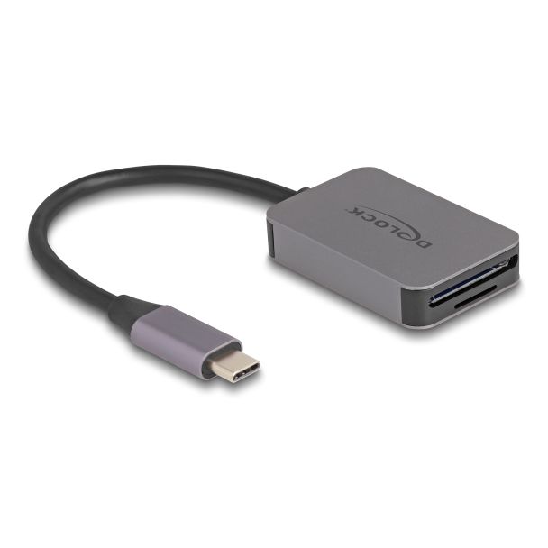 DeLOCK USB Type-C Card Reader in aluminium enclosure for SD or Micro SD memory cards