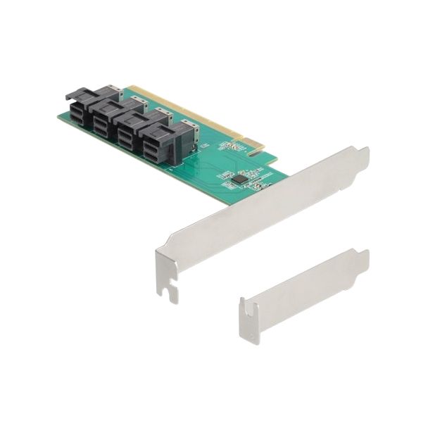 DeLOCK Express x16 Card to 4 x internal SFF-8643 NVMe - Bifurcation - Low Profile Form Factor