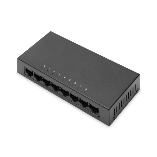 Digitus 8-Port Switch, 10/100 Mbps Fast Ethernet, Unmanaged, Metall Housing