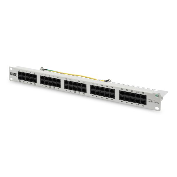 Digitus CAT 3 ISDN patch panel, unshielded, grey