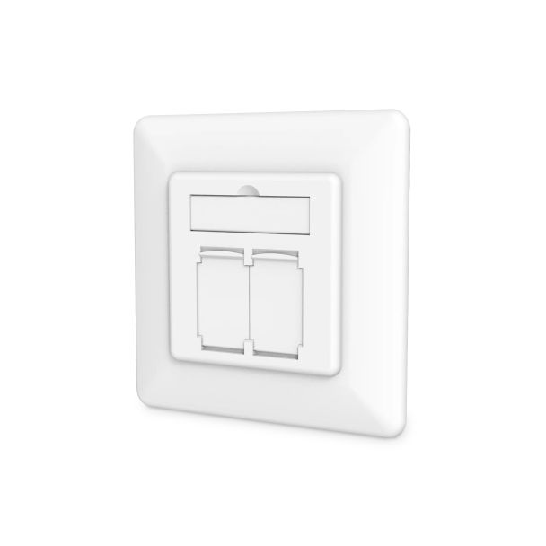 Digitus CAT 6A Class EA Network Outlet, Design-Compatible, Shielded, Flush Mount