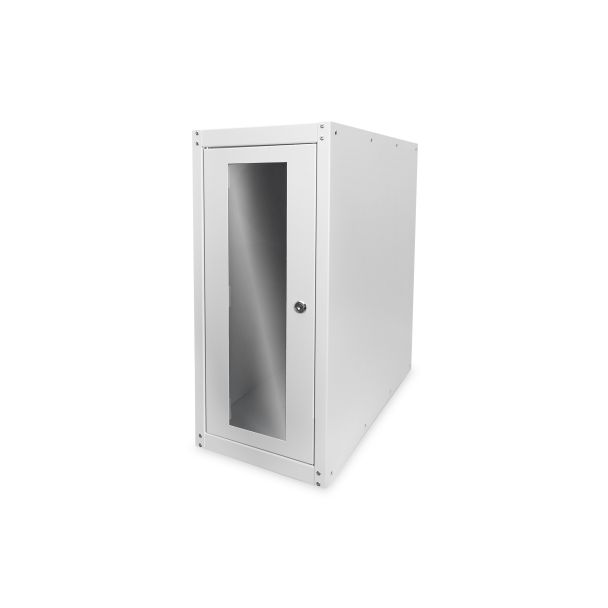 Digitus Computer housing with glass door, rolling, lockable, with ventilation slits