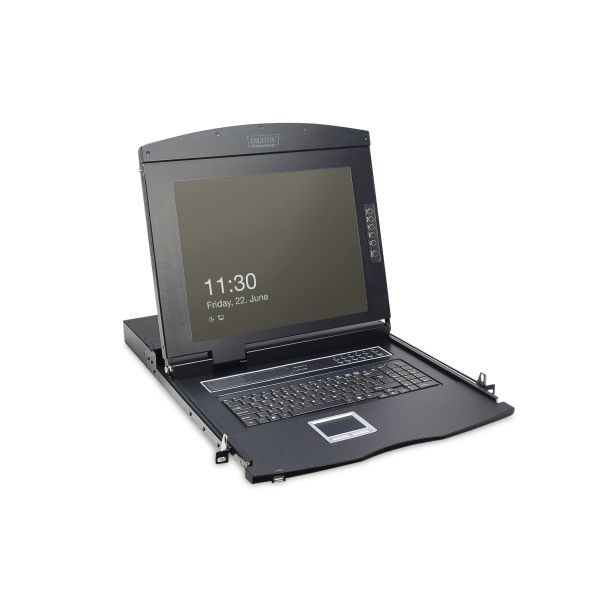 Digitus Console modulare con TFT da 17" (43,2 cm), 16 porta KVM e touchpad, tastiera tedesca