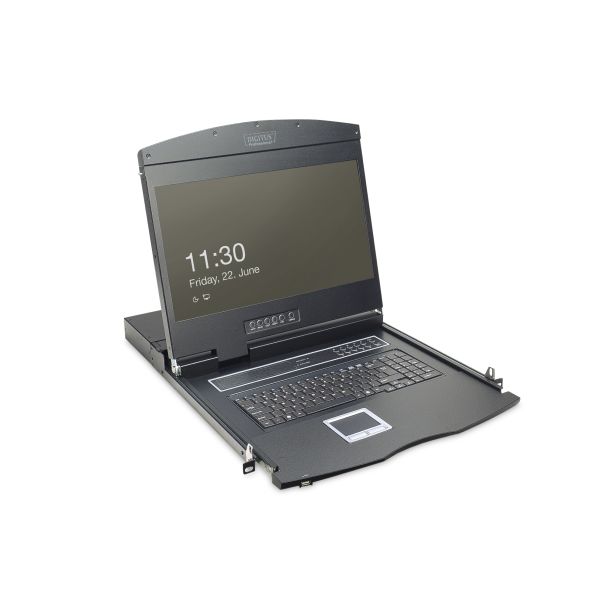 Digitus Console modulare con TFT da 19" (48,3 cm), 16 porte KVM e touchpad, tastiera francese