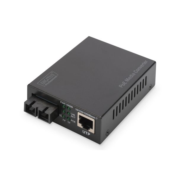 Digitus Gigabit PoE media converter, RJ45 / SC, MM, PSE