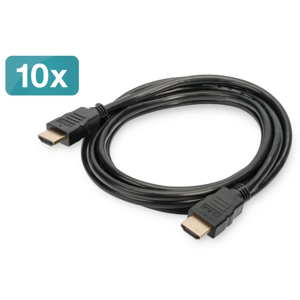 Digitus HDMI ad alta velocità con cavo di connessione Ethernet, confezione da 10 pezzi