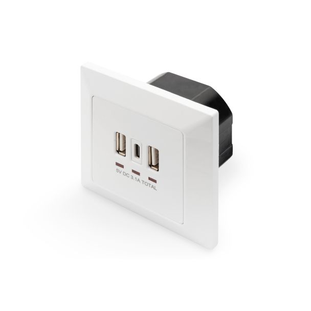 Digitus Socket with USB A & USB-C™ Ports, flush mounted