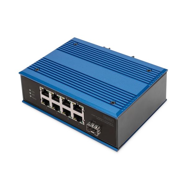 Digitus Switch di rete Fast Ethernet a 8 porte, industriale, non gestito, 1 Uplink SFP