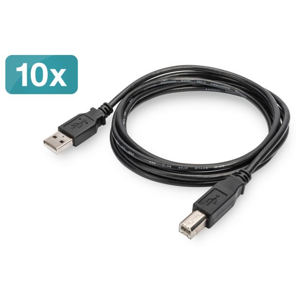 Digitus USB 2.0 connection cable, Pack of 10 pcs