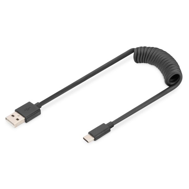 Digitus USB 2.0 - USB A to USB C Spiral Cable