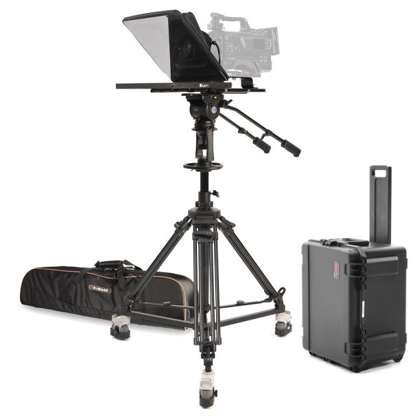 Ikan International PT4500S-PEDESTAL-TK 15" SDI Teleprompter, Pedestal & Dolly Turnkey w/ Travel Case