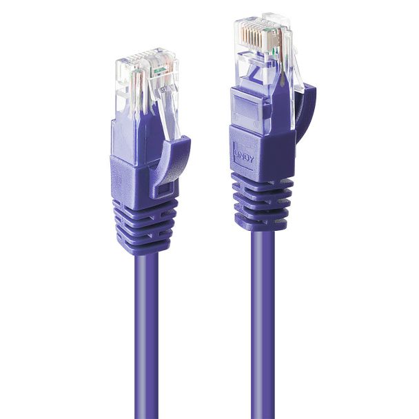 Lindy 1m Cat.6 U/UTP Network Cable, Purple