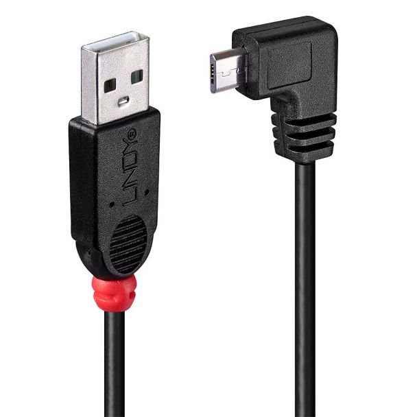 Lindy 31976 cavo USB 1 m USB 2.0 USB A Micro-USB B Nero