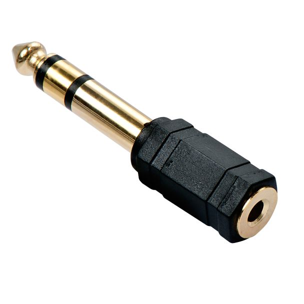 Lindy 35620 adattatore per inversione del genere dei cavi 6.3mm 3.5mm Nero