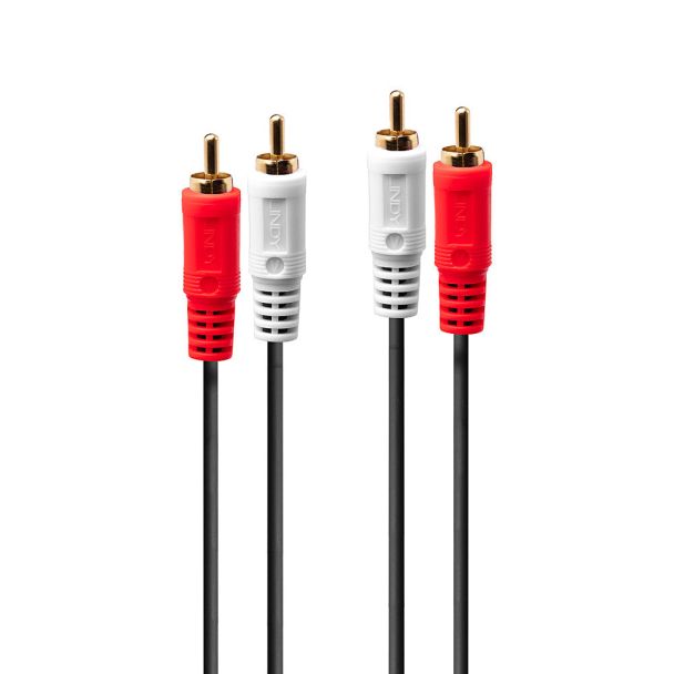 Lindy 35661 cavo audio 2 m 2 x RCA Rosso, Bianco