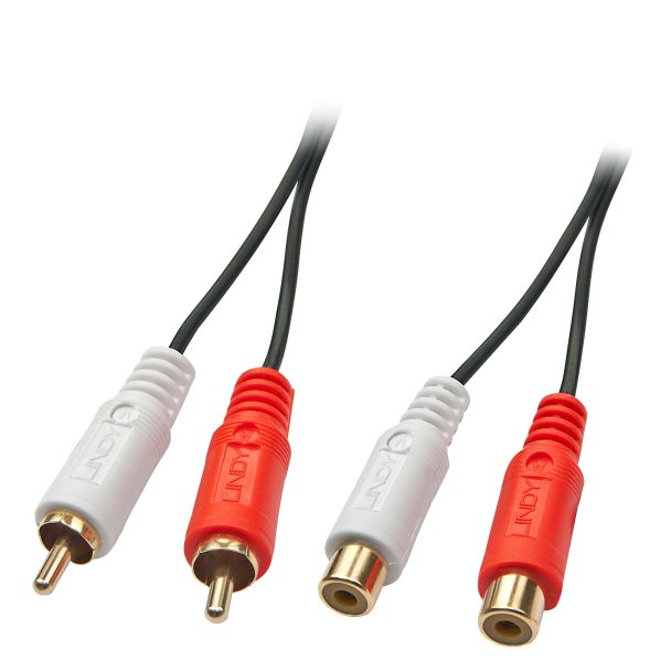 Lindy 35671 cavo audio 2 m 2 x RCA Nero, Rosso, Bianco