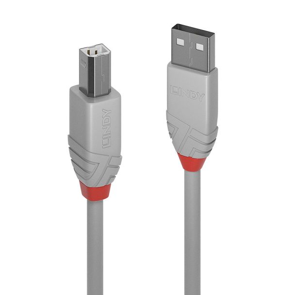 Lindy 36681 cavo USB 0,5 m USB 2.0 USB A USB B Grigio