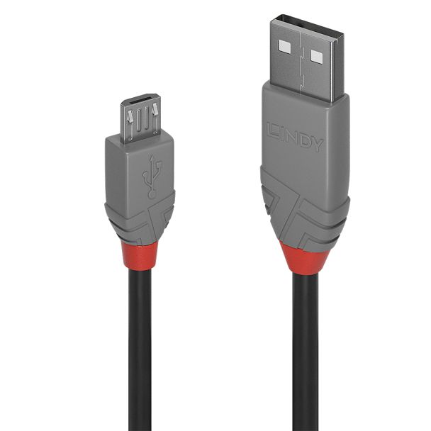 Lindy 36730 cavo USB 0,2 m USB 2.0 USB A Micro-USB B Nero, Grigio