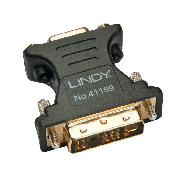 Lindy 41199 adattatore per inversione del genere dei cavi VGA DVI-I Nero, Oro