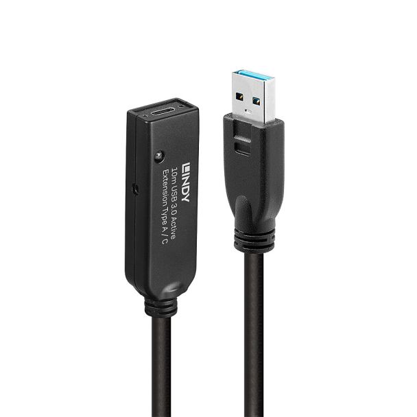 Lindy 43376 cavo USB 10 m USB 3.2 Gen 1 (3.1 Gen 1) USB A USB C Nero