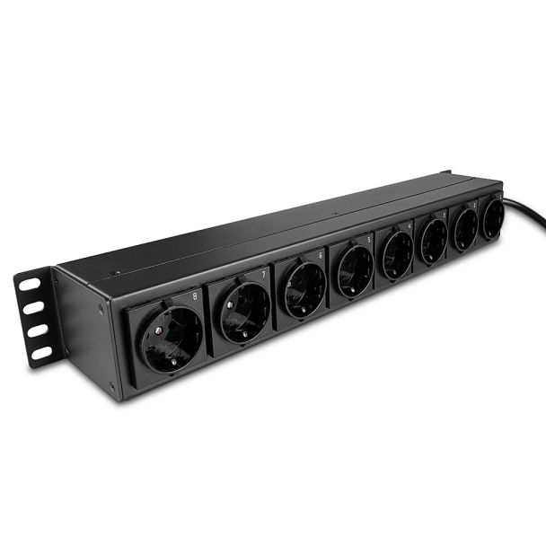 Lindy 73025 unità di distribuzione dell'energia (PDU) 8 presa(e) AC 1.5U Nero