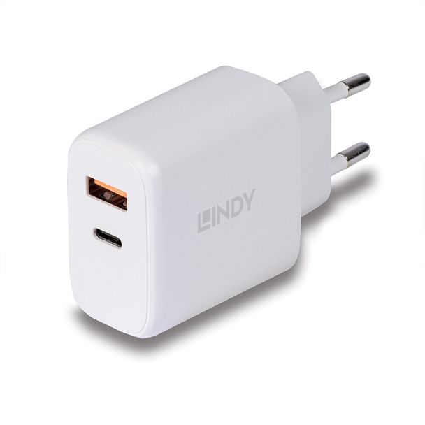 Lindy 73424 Caricabatterie per dispositivi mobili Universale Bianco AC Ricarica rapida Interno