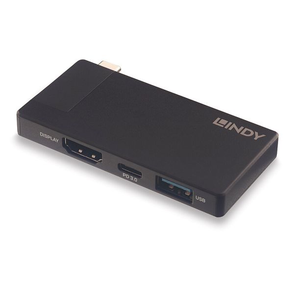 Lindy DST-Micro, USB-C Laptop Micro Docking Station with 4K Support and 100W Pass-Through Charging