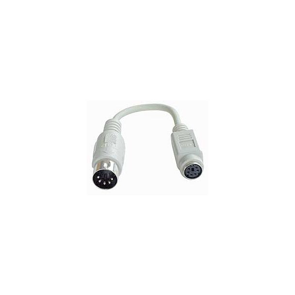 Lindy PS/2 - AT Port Adapter Cable PS/2 cable 0.15 m 6-p Mini-DIN 5-p Mini-DIN Grey