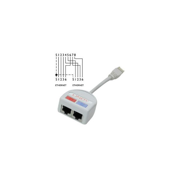 Lindy UTP Port Doubler networking cable Grey