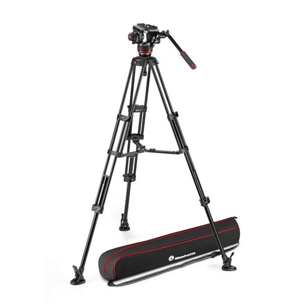 Manfrotto MVK504XTWINMA testa per treppiede Nero Alluminio 1/4, 3/8" Fluido