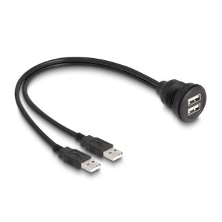 DeLOCK Cavo USB 2.0 da 2 x USB Tipo-A maschio per 2 x USB Tipo-A femmina per dispositivo integrato da 1 m nero