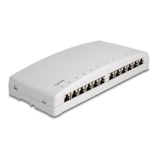 DeLOCK Mini Desktop Patch Panel 12 Port Cat.6A grey