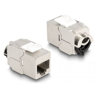 DeLOCK Modulo Keystone RJ45 femmina a LSA Cat.6A STP con clip di bloccaggio e senza fascetta