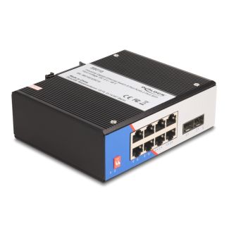 DeLOCK Switch industriale Gigabit Ethernet 8 porte RJ45 2 porte SFP per guida DIN