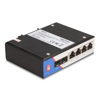 DeLOCK Industrial Gigabit Ethernet Switch 4 Port RJ45 2 Port SFP for DIN rail