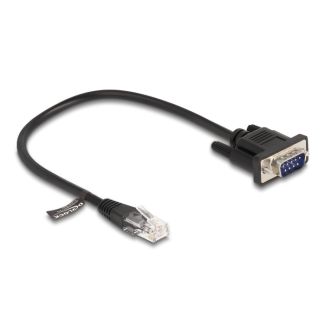 DeLOCK Cable RJ45 plug to Serial RS-232 D-Sub 9 male 30 cm black