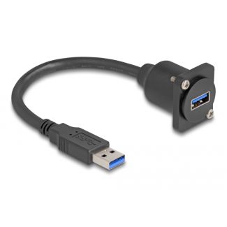 DeLOCK D-Type USB 5 Gbps Cable Type-A male to Type-A female black 20 cm