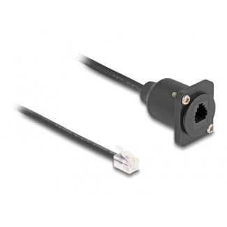 DeLOCK D-Type RJ10 cable plug to jack black 30 cm