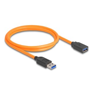 DeLOCK Cavo USB 5 Gbps da USB Tipo-A maschio per USB Tipo-A femmina per riprese in tethering da 1 m arancione