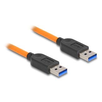 DeLOCK Cavo USB 5 Gbps da USB Tipo-A maschio per USB Tipo-A maschio per riprese in tethering da 1 m arancione