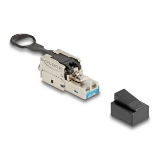 DeLOCK RJ45 plug field-assembly Cat.6A with push and pull latch tool-free