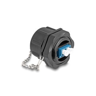 DeLOCK Optical fiber bulit-in connector LC Duplex to LC Duplex with protective cap Single-mode IP68 dust and waterproof