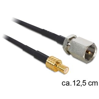 DeLOCK 88473 coaxial cable 0.125 m FME SMB Gold, Black