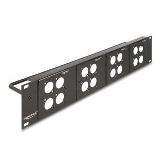 DeLOCK D-Type 19″ Patch Panel with 4 D-Type plates 86 x 86 mm and 4 ports 2U black