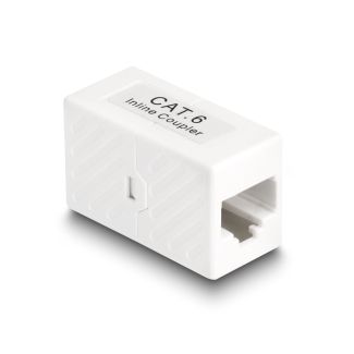 DeLOCK Adattatore RJ45 femmina per RJ45 femmina Cat.6 UTP bianco